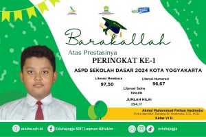 Read more about the article BARAKALLAH, AKMAL RAIH NILAI TERTINGGI PERINGKAT KE-1 ASPD SEKOLAH DASAR 2024 KOTA YOGYAKARTA 